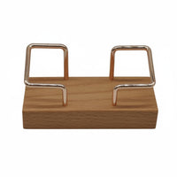 Card Holder with Wooden Base Desktop Business Card Holder Compact for Professionals