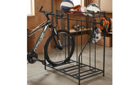 Metal Freestanding Bike Organizer Black Cycle Storage Rack Indoor Floor Bike Rack Wire Basket for Garage, Basement