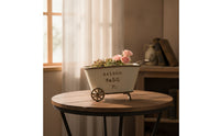 Distressed Tabletop Cart Planter Decorative Metal Cart Planter Old-Fashioned Plant Holder Multi-Purpose for Decorators