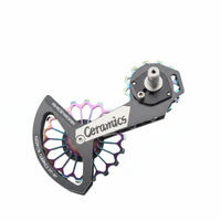 Carbon Fiber Guide Wheel Frame High Wear-Durability Ceramic Bearing Derailleur Pulley Rear Derailleur Pulley Wheels Long-Lasting