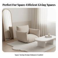 Minimalist Aesthetic Adjustable Floor Lounger Low-Profile Design Adjustable Padded Recliner Soft Padding Lounge Sofa Sturdy Frame for Small Space Dwellers, Readers, Students, Reading Nook, Living Room, Bedroom, Apartment