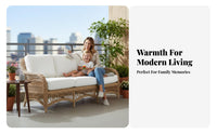 Weather-Resistant Woven Sofa Set Comfortable paddings Outdoor Furniture Modern design Patio Seating Easy Assembly for Business Owners, Hotel Managers, Balcony, Terrace, Garden, Backyard