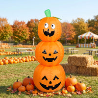 Stacked Pumpkin Inflatable Tall Stacked Pumpkins Large Jack O'lantern Decoration for Homeowners, Lawn