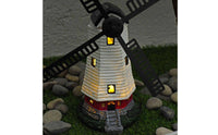 Lighthouse with Wind Turbine Resin Wind Turbine Lighthouse Ornament Stone-Textured Outdoor for Gardeners, Patio, Courtyard