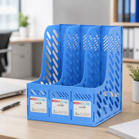 Upright Magazine File Organiser, Blue PP Magazine Holder, Desk Organiser File Organiser for A4 Documents, 320x258x310cm