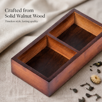 Walnut Wood Divided Serving Tray for Hot Pot Dishes, Snacks, Dried Fruits, and Tea Desserts