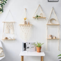 Modern Minimalist Diamond-Shaped Wooden Wall-Mounted Flower Pot Shelf