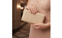 Woven Clutch Bag Compact Woven Clutch Minimalist Handbag for Bridesmaids, Evening Parties, Formal Dinners