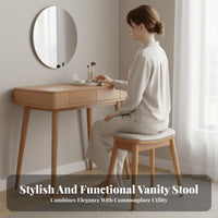 Stylish Design Padded Makeup Stool Sturdy Bean-Shaped Padded Stool Anti-Slip Feet Vanity Seat Compact Size for Adults, Homeowners, Interior Decorators, Bedroom, Dressing Room, Dorm, Entryway