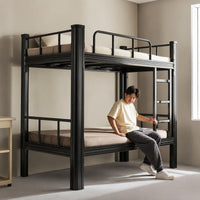 Steel Bunk Bed with Guardrails Space-Saving Metal Bunk Bed with Ladder Reinforced for Students, Workers, Dorm Rooms, Shared Bedrooms, Hostels