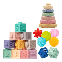 Press Building Blocks Soft Stacking Blocks   Bath Stacking Toy for Infants, Young Children, Bath Time