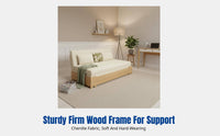 Hardwood Folding Sofa Bed, Chenille, Convertible Sleeper, Armless, Storage, Space-Saving, Small Apartment, Living Room, Balcony, 2025 New
