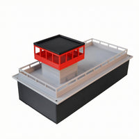 Geometric Design Garage Building Model Raised Platform Garage Scene Model Perimeter Railings Toy Display Flat Roof