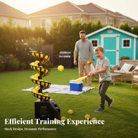 Easy to Use Automatic Tennis Ball Machine Portable Solo Tennis Instructor Lightweight Sports Training Equipment Adjustable Angle for Beginners, Kids