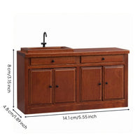 Dollhouse Kitchen Sink Cabinet Realistic Detail 1:12 Scale Sink Cabinet Drawer Storage