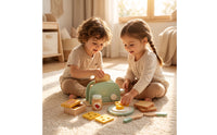 Wooden Breakfast Appliance Toy Wooden   Smooth Toy Breakfast Appliance with Accessories for Young Children