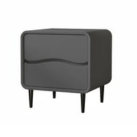Modern Design Fluted Drawer Nightstand Sturdy Construction Wavy Front Cabinet Rounded Corners Bedside Table Ample Storage for Design Enthusiasts, Apartment Dwellers, Homeowners, Hallway, Home Office
