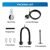 360-Degree Rotating Home Gym Pulley System Silent Pulley System with Tricep Rope Smooth Cable Machine Attachment Kit Heavy-Duty for Athletes