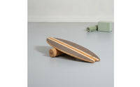 Balance Board with Roller Wooden Wave Balance Board Stability Coach Cork Oval for Surfers, Fitness Training, Home Gym