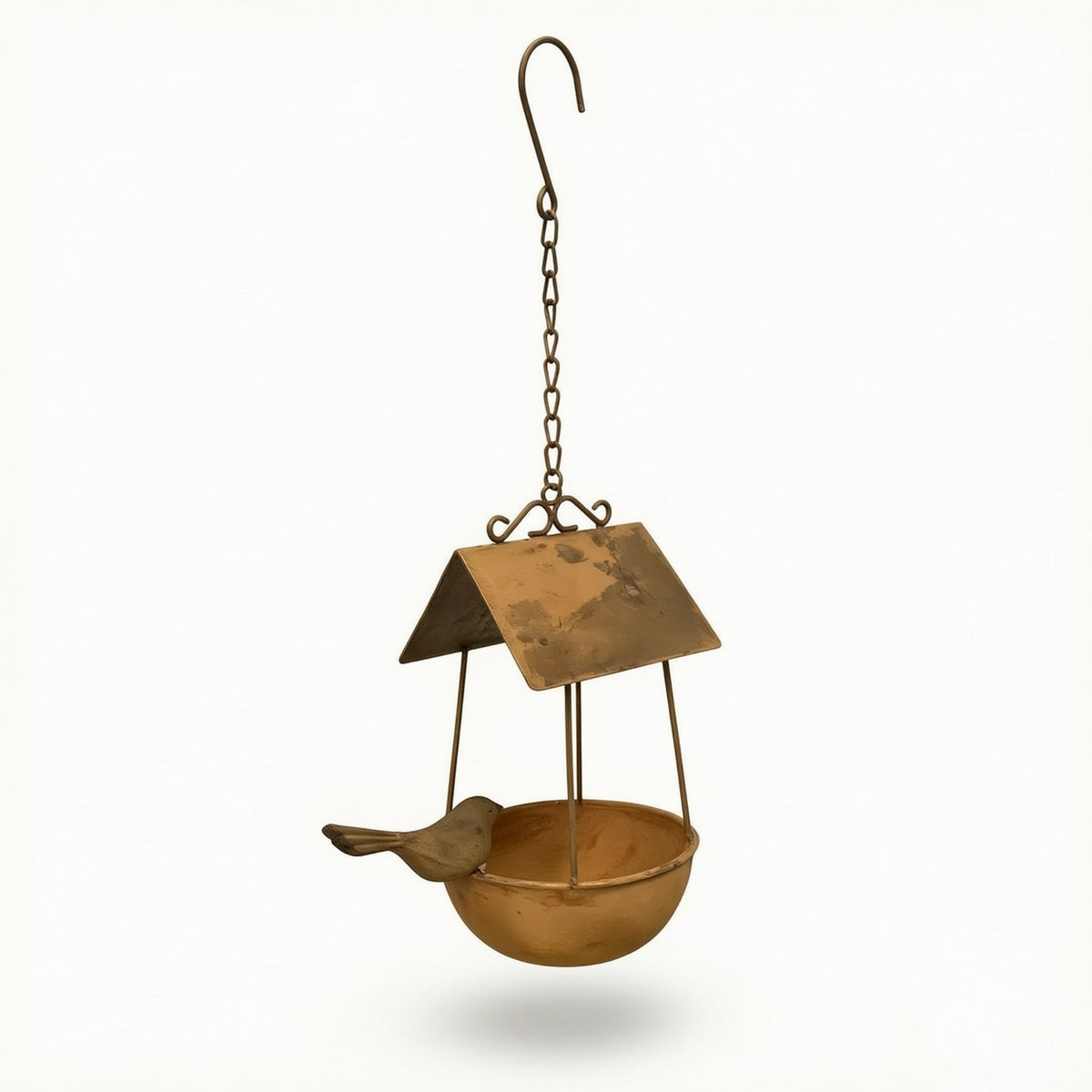 Hanging Bird Feeder Metal Bird Feeder with Tray Easy to Refill for Garden, Patio
