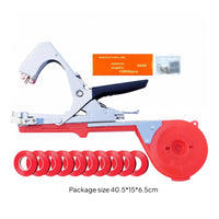 Metal Stapling Head Vegetable Stem Tying Machine Handheld Vine Tying Machine Reel Holder Plant Tie Black Grip for Farm, Garden