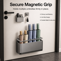 Luxury Gunmetal Grey Key Holder Wall Mount, Carbon Steel Storage Organizer for Entryway, Drill Key Rack