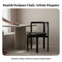 Danish Design Harp rear Chair Wabi-Sabi Aesthetic Wooden Frame Armchair Padded Seat Seating Furniture Curved rearrest for Interior Designers, Hospitality Business Owners, Dining Room, Guesthouse, Restaurant, Kitchen