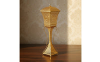 Lidded Incense Censer Antique Finish Gold Hollow Incense Burner Home Decor