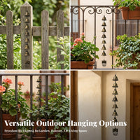 Bronze Owl Wind Chime Owl Wind Chime Vertical Hanging Garden Decor Decorative Outdoor Easy to Hang for Patio