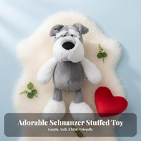 Schnauzer Stuffed Toy Cute Design Stuffed Schnauzer Dog Grab Machine Doll Soft and Comfortable Grey Dog Stuffed Ie Great Gift