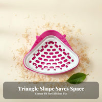 Triangle Litter Pan Hygienic Hare Potty Box Small Pet Corner Toilet Odor Resistant Triangle Potty Helper Leak-Resistant Design