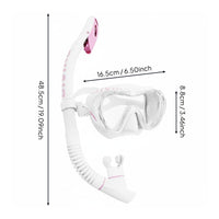 Anti-Fog Diving Mask and Snorkel Set Leak-Proof Seal Panoramic Snorkel Mask Food-Grade Silicone Watersports Equipment for Swimming