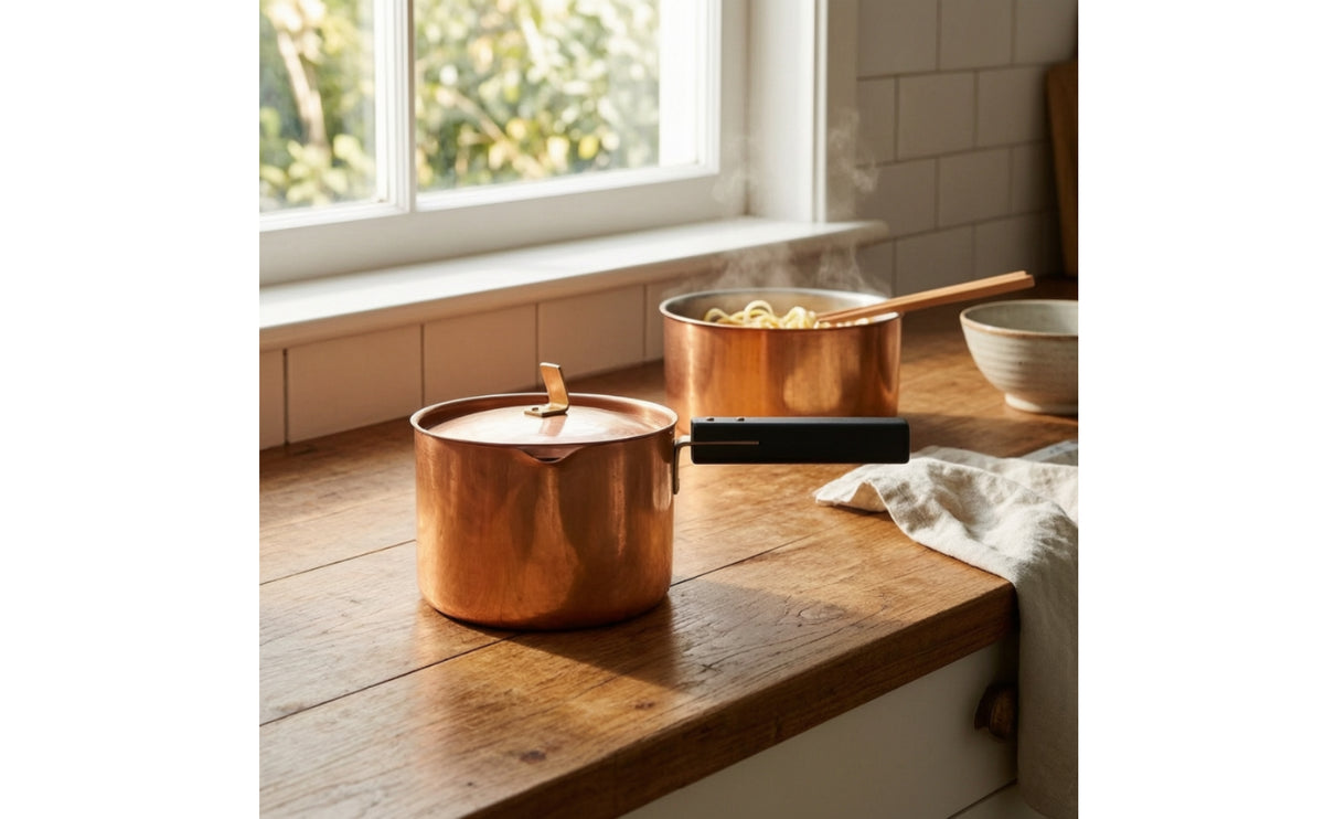 Hammered Copper Saucepan Thickened Copper Pot with Lid Small for Home Cooks