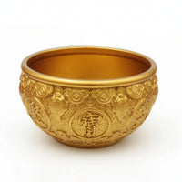 Treasure Basin luck Treasure Bowl Golden Basin with Lid for Collectors, Entryway