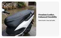 Waterproof Leather Seat Cover Sunproof Waterproof Seat Cover Four-Season Motorcycle Saddle Protector for Commuters, Rainy Days, Riding