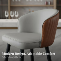 Rotating Counter Stool with Backrest Modern Minimalist Design High Chair Upholstered Easy Assembly for Interior Designers