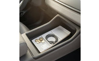 Under-Console Tray Shallow Center Console Storage Box Ribbed Car Accessory