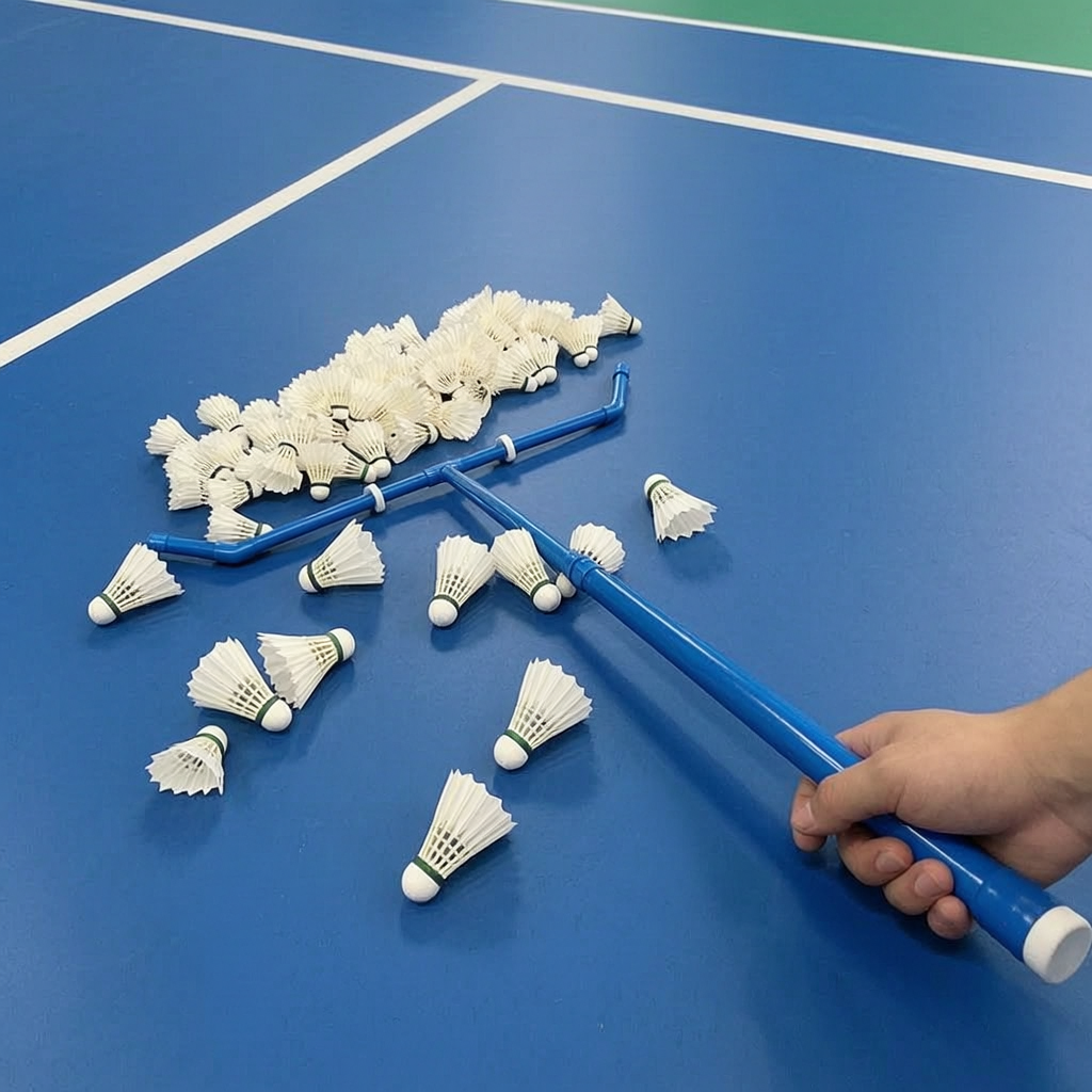 Ball Collector for Badminton, Tennis, and Table Tennis Courts - No Bending Over Required