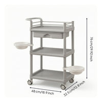 Waterproof 3-Tier Utility Cart Mobile Three Tier Rolling Cart Portable Heavy-Duty for Homeowners, Bathroom, Kitchen