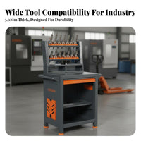Heavy Duty Machining Center Tool Station 1200kg Load Capacity BT40 Tool Holder Cart Reinforced Steel Construction Workshop Equipment 3.0mm Thickened Panel for Machinists, Factory Workers, Warehouse, Garage