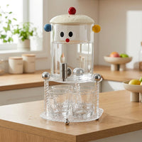 Beverage Dispenser with Cartoon Fruit-Infusion Container, Iced Tea Drink Dispenser with Stand for Party and Cold Water Use