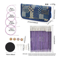 Patchwork Pattern Interchangeable Circular Knitting Flexible Cables Circular Knitting Needle Set Heart-Shaped Tools Metal Needle Tips