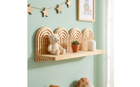 Wooden Shelf with Rainbow Arch Decorative Arch Wall Shelf Bohemian Furniture for Bedroom, Living Room, Entryway