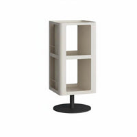 Space-Saving Rotating Storage Table Magazine Holder Rotating Cube End Table Multi-Functional Design Living Room Furniture Modern Minimalist Design for Apartment Dwellers, Book Lovers, Homeowners, Bedroom, Next to Sofa, Small Areas, Reading Nook