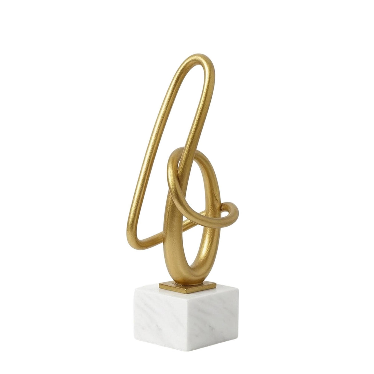 Intertwined Loop Ornament Abstract Sculpture with Base Modern Table Ornament for Bookshelf