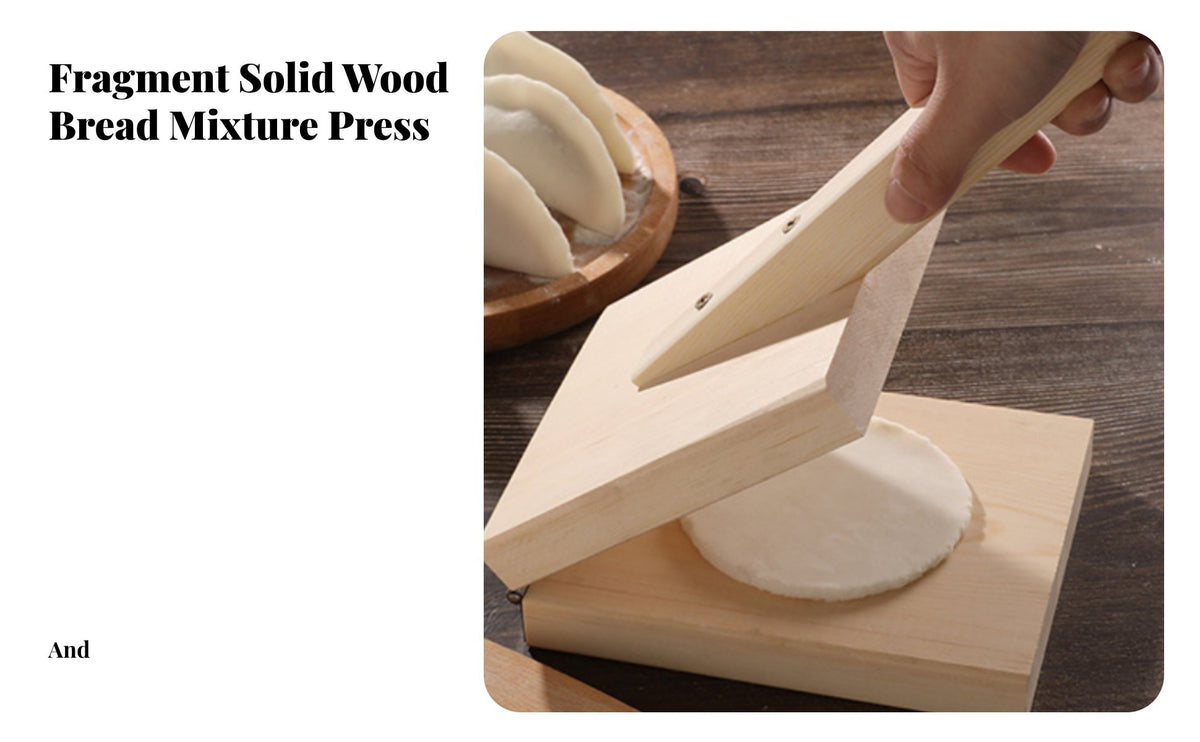 Wooden Dumpling Press Versatile Wooden Pastry Press Smooth Dumpling Wrapper Maker for Home Cooks, Beginners
