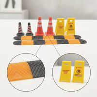 8 Pieces Small-Scale Speed Bumps Mini Traffic Accessory Set Realistic Toy Traffic Cones Sturdy for Model Collectors