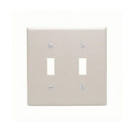 Double Toggle Switch Polycarbonate Thermoplastic Light Control Switch with Faceplate Two-Gang Wall Plate 20A Smooth Finish