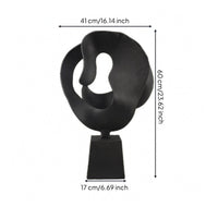 Abstract Knot Sculpture Circular Metal Shape Loop Sculpture Baked-Painted Finish Home Decor