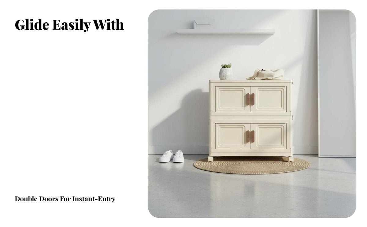 foldable Wheeled Cabinet Installation Household Storage Large Capacity Organizer single for Families, home dwellers, Kids' Room, Bedroom, Kitchen